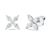 Ohrstecker aus 750 Weißgold 8 Diamanten Navette-Schliff 0,72ct F-SI 8x8,3mm