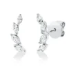 Ohrstecker aus 750 Weißgold 8 Diamanten Navette-Schliff 0,46ct TW-PI 13,7x4,7mm