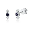 Ohrstecker aus 750 Weißgold 2 Saphire 0,27ct blau 4 Brillanten 0,13ct W-SI 9x3mm