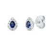 Ohrstecker aus 750 Weißgold 2 Saphire 0,35ct blau 22 Brillanten 0,15ct TW-VSI