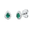 Ohrstecker aus 750 Weißgold 2 Smaragde 0,28ct grün 22 Brillanten 0,15ct TW-VSI