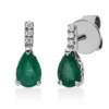 Ohrstecker aus 750 Weißgold 2 Smaragde 0,78ct grün 6 Brillanten 0,03ct TW-SI