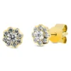 Ohrstecker Blumen aus 750 Gold Gelbgold 18 Brillanten 0,22ct TW-SI Ø5,1mm