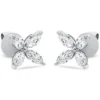Ohrstecker Blumen 750 Weißgold 8 Diamanten Navette-Schliff 1,28ct TW-SI 9,2x9,2mm