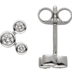 Ohrstecker 6 Diamanten Brillanten 0,16 Ct 585 Gold Weißgold Ohrringe