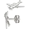 Ohrstecker für Kinder, Flugzeug mit Propeller, 925 Silber Silberohrringe