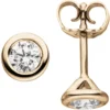 Ohrstecker 585 Gold Rotgold rund mit 2 Brillanten 0,5 Ct Ohrringe