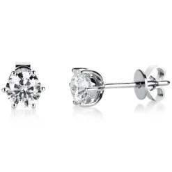 Ohrstecker 585 Gold Weißgold 2 Diamanten Brillanten 1,00 Ct. 6er-Krappe Ø5,4mm