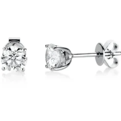 Ohrstecker 585 Gold Weißgold 2 Diamanten Brillanten 1,00 Ct. 4er-Krappe Ø4,9mm