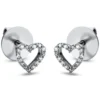 Ohrstecker Herzen aus 750 Weißgold 32 Brillanten 0,08ct TW-SI 5,7x6mm