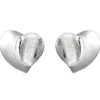 Ohrstecker Herz Herzen 925 Silber teileismatt teilglänzend Ohrringe Ohrschmuck