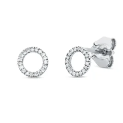 Ohrstecker Kreis aus 750 Weißgold 38 Diamanten 0,06ct TW-SI 5,5x5,5mm