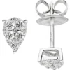 Ohrstecker mit 24 Diamanten 0.4Ct W/SI Tropfen 585 Gold Weißgold Goldohrringe