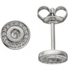 Ohrstecker mit 34 Zirkonia weiß Ø 6,5mm 925 Silber rhodiniert Ohrringe rund