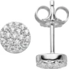 Ohrstecker 6mm Ohrringe Silberohrstecker mit Zirkonia rund flach 925 Silber