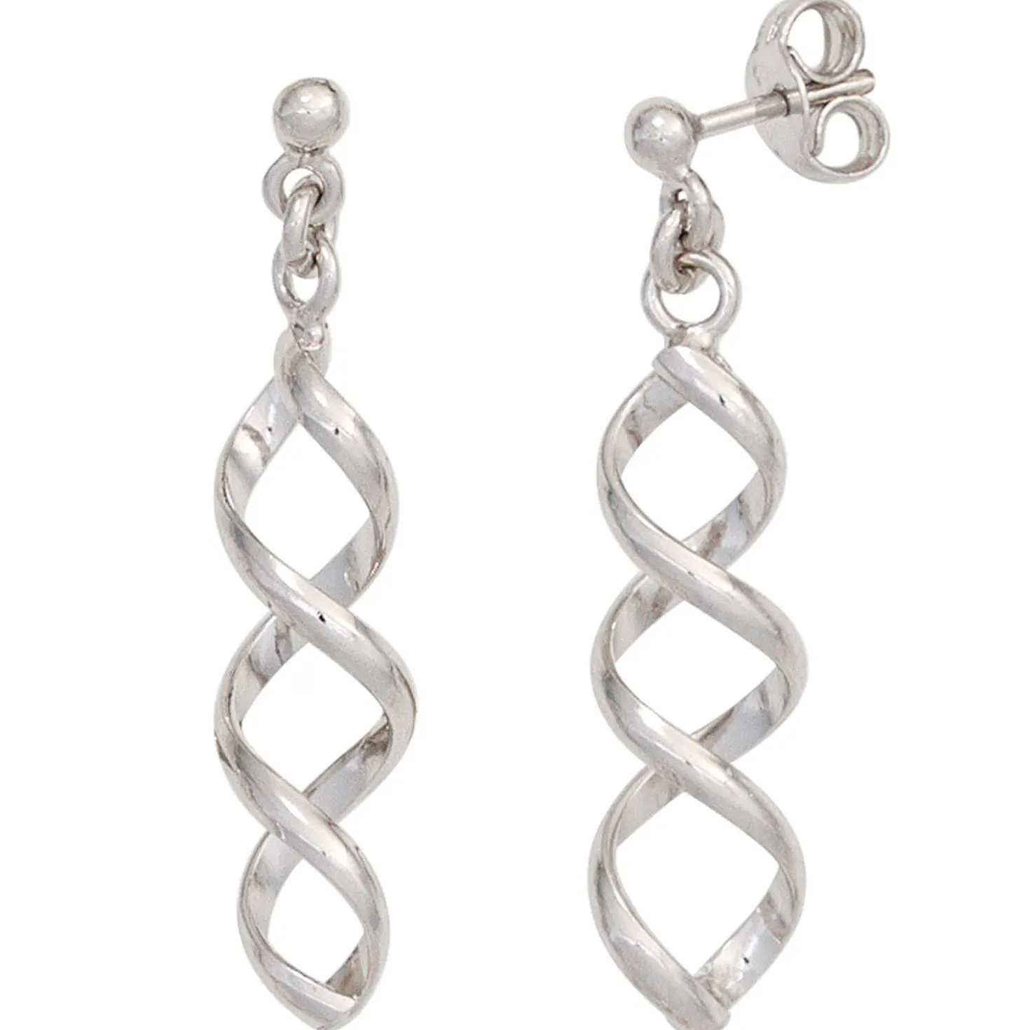 Ohrstecker Ohrhänger 6,8x29,9mm Ohrringe Spiralen 925 Silber Ohrschmuck Damen
