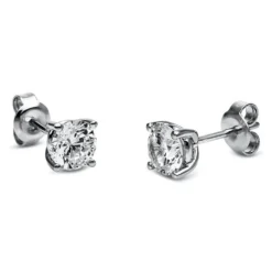 Ohrstecker Ohrringe aus 950 Platin 2 Diamanten Brillanten 1,40 Ct. 4er-Krappe