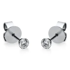 Ohrstecker Ohrringe aus 950 Platin mit 2 Diamanten Brillanten 0,20 Ct. Zarge