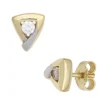 Ohrstecker Ohrringe Dreieck-Form mit Zirkonia weiß 333 Gold Gelbgold