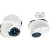 Ohrstecker Ohrringe mit Blautopase hellblau blau, 925 Silber Fingerschmuck