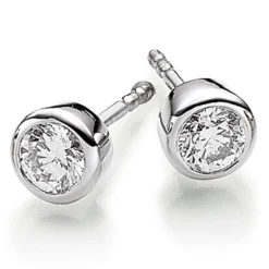 Ohrstecker Ohrringe mit Diamant Brillant 0,50ct Solitär 750 Gold Weißgold