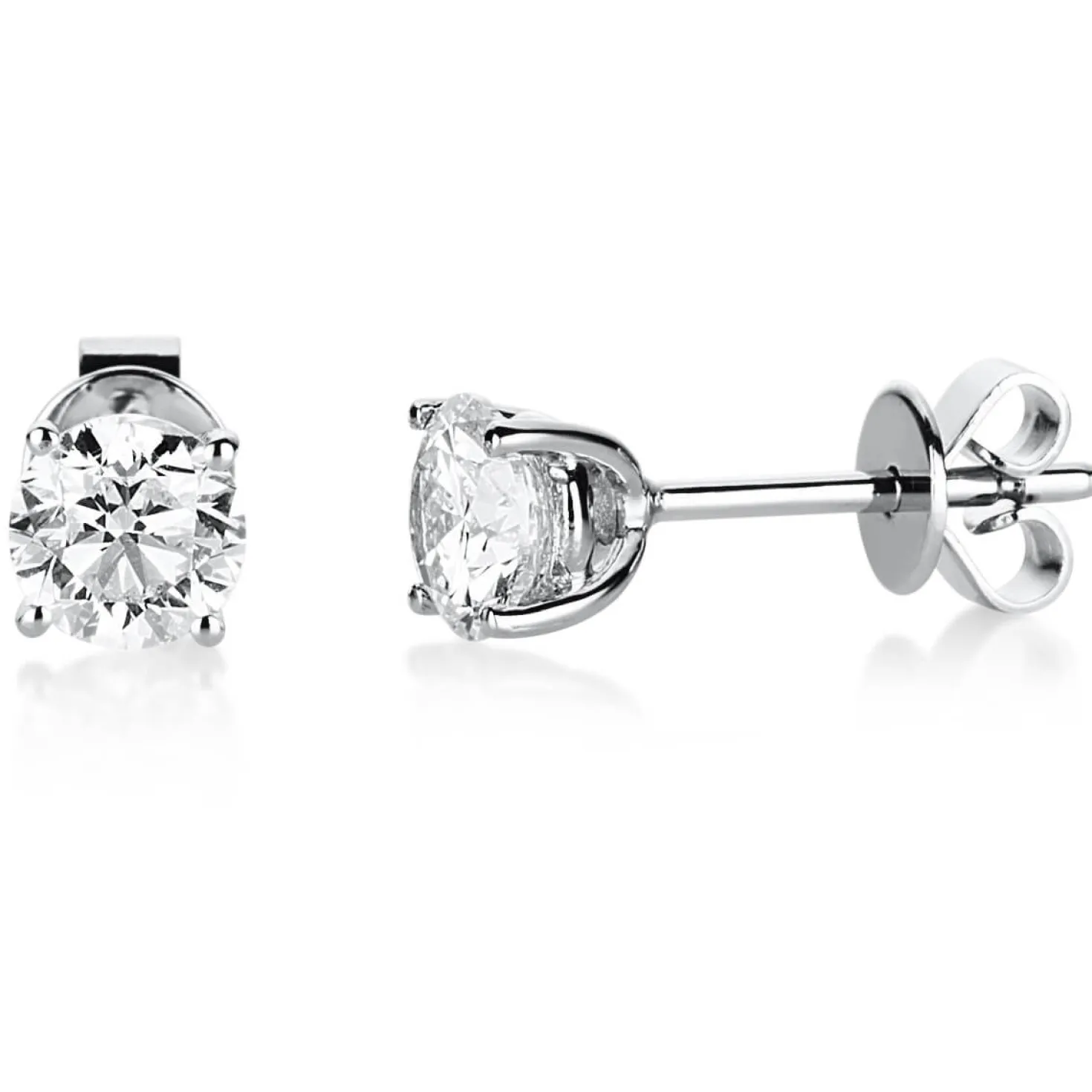 Ohrstecker Ohrringe 950 Platin 2 Diamanten Brillanten 1,00 Ct. 4er-Krappe Ø4,9mm