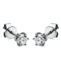 Ohrstecker Ohrringe 950 Platin 2 Diamanten Brillanten 0,50 Ct. 6er-Krappe Ø4,5mm