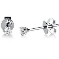 Ohrstecker Ohrringe 950 Platin 2 Diamanten Brillanten 0,10 Ct. B: 2,3mm