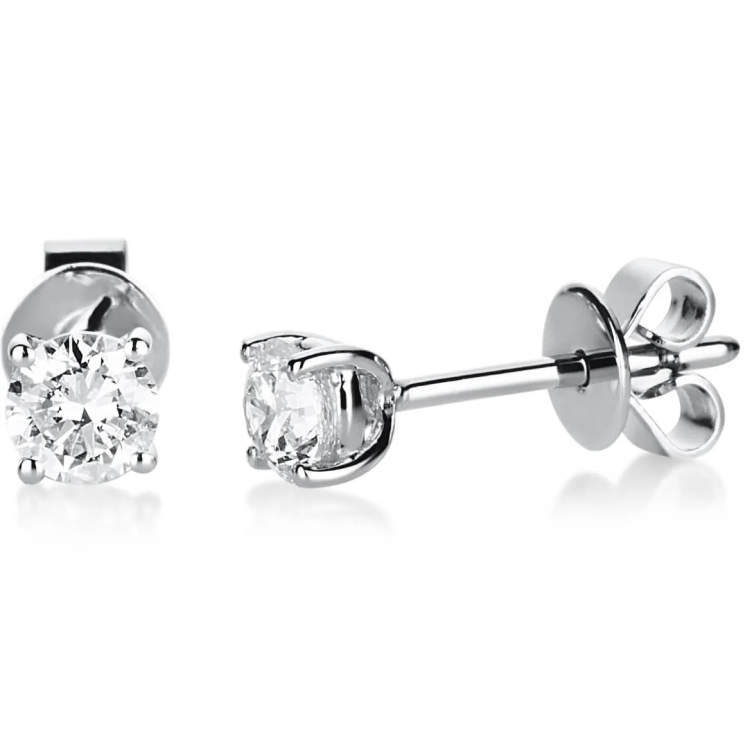 Ohrstecker Ohrringe 950 Platin 2 Diamanten Brillanten 0,50 Ct. 4er-Krappe Ø4,6mm