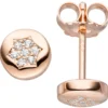 Ohrstecker Ohrringe Sternchen Sterne Zirkonia, 925 Silber Rotgold vergoldet