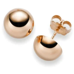 Ohrstecker Ohrschmuck Halbkugel 10mm 585 Gold Rotgold glatt glänzend