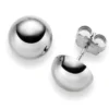 Ohrstecker Ohrschmuck Halbkugel 10mm 750 Gold Weißgold glatt glänzend