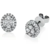 Ohrstecker Oval aus 750 Gold Weißgold 56 Diamanten 0,45ct TW-SI 9x7,4mm