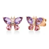 Ohrstecker 750 Rotgold 8 Turmaline 3,5ct pink 6 Brillanten 0,05ct TW-SI 10,4x14,8mm