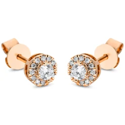 Ohrstecker rund aus 750 Gold Rotgold 26 Diamanten 0,28ct TW-SI Ø5,5mm
