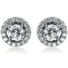 Ohrstecker rund aus 750 Weißgold 2 Brillanten 1ct TW-SI 32 Brillanten 0,38ct TW-SI