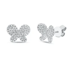 Ohrstecker Schmetterling aus 750 Weißgold 112 Brillanten 0,28ct TW-SI 8x10,6mm