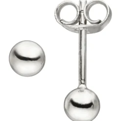 Ohrstecker Silberohrringe Kugelohrstecker Ohrschmuck Kugel 4mm, 925 Silber