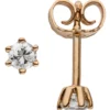 Ohrstecker Solitär Ohrringe mit 2 Diamanten 0.24Ct 585 Rotgold Rosegold