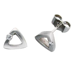 Ohrstecker Stecker Brillant 0.07Ct W/SI Dreieck durchbrochen 950 Platin Damen