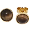 Ohrstecker Stecker mit Tigerauge braun 6,8mm rund 333 Gold Gelbgold