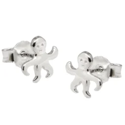 Ohrstecker Stecker Ohrringe Ohrschmuck, Krake Octopus, 925 Silber, Kinder
