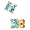 Ohrstecker Stecker Ohrschmuck mit Blautopas, 333 Gold Gelbgold, 6.5mm