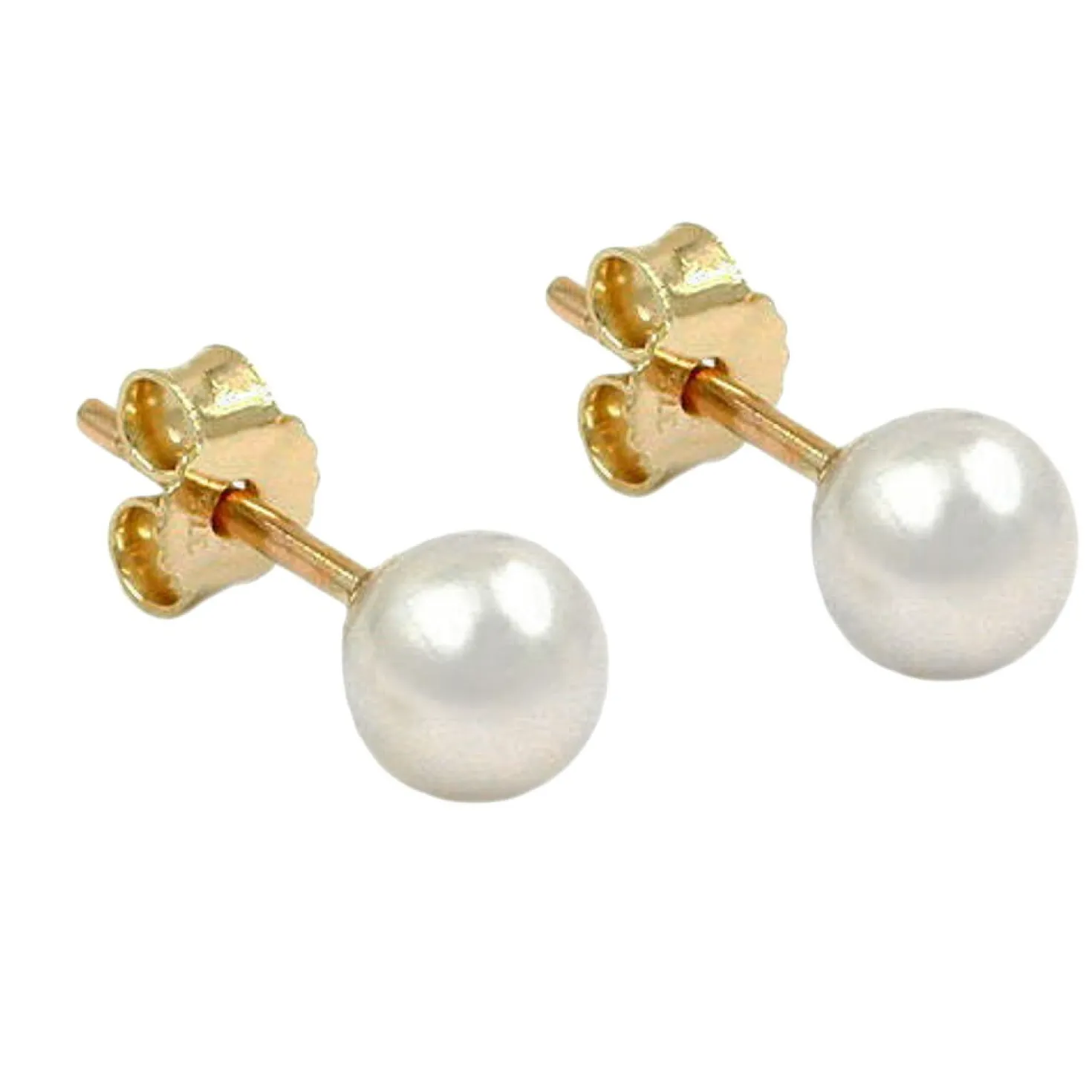 Ohrstecker Stecker Perlenohrstecker Süßwasserperle Perle 375 Gelbgold Damen
