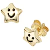 Ohrstecker Stecker Sterne mit Gesicht, 333 Gold Gelbgold