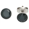Ohrstecker Stecker Zirkonia schwarz rund 6,5mm 925 Silber Ohrschmuck