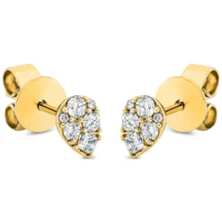 Ohrstecker Tropfen aus 750 Gelbgold 12 Diamanten 0,21ct TW-PI 5,6x3,9mm