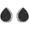 Ohrstecker Tropfen aus 925 Silber mit 56 Zirkonia schwarz Ohrringe Ohrschmuck