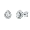 Ohrstecker Tropfen aus 750 Weißgold 34 Diamanten 0,66ct TW-SI 9,2x7,3mm 3er-Krappe