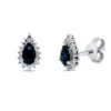 Ohrstecker Tropfen 750 Weißgold 2 Saphire 0,52ct blau 32 Diamanten 0,16ct TW-SI